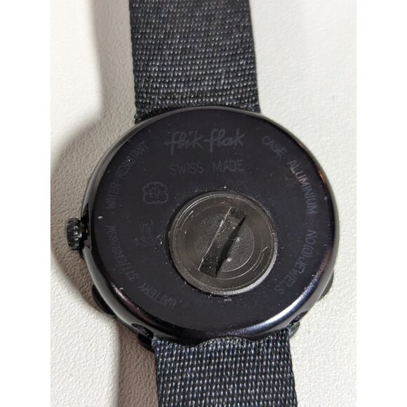 Flik Flak 2011 Rare Swiss Made Batman DC Comics Canvas Band Watch - Picture 8 of 8